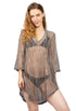 V-NECK BELL SLEEVE TUNIC - SHALE